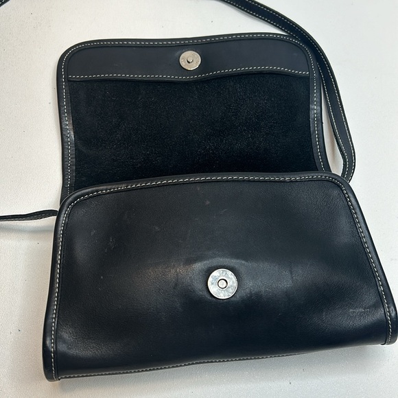 COACH 9140 Martini Flap, Vintage From 1999, Blk Leather With White Stitching USA - Picture 9 of 10